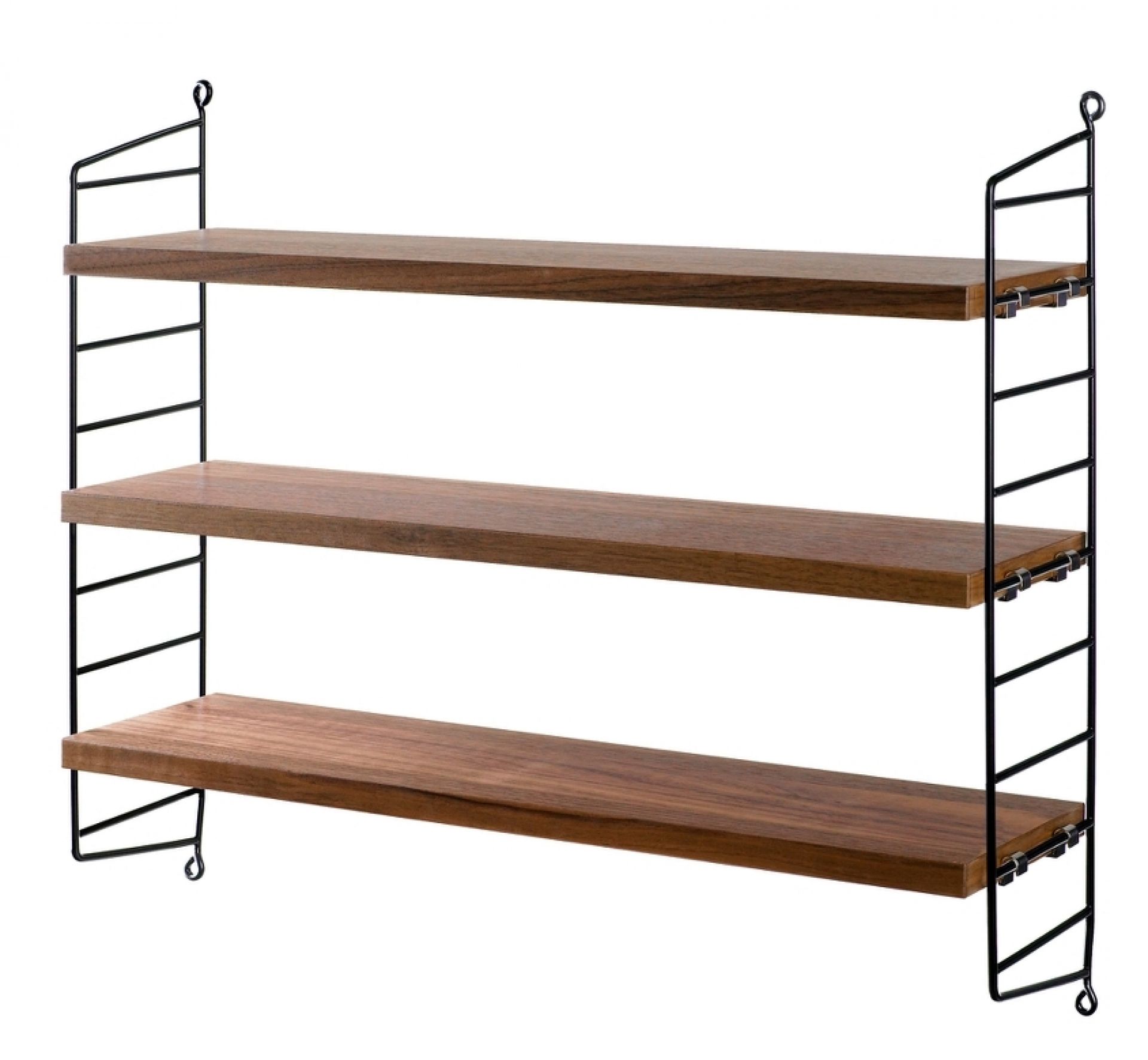 String Pocket Shelf String Furniture Walnut - Black 